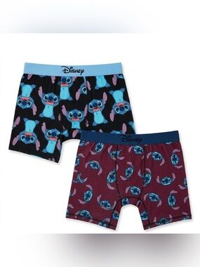 Disney Stitch Mens Boxer Briefs 2 Pack Bioworld Underwear New